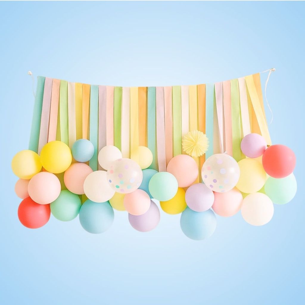 Macaron Balloons with Ribbons Combo Pack Kit - 42PC - Party and Festive Needs | Buy online on ZillyBuy