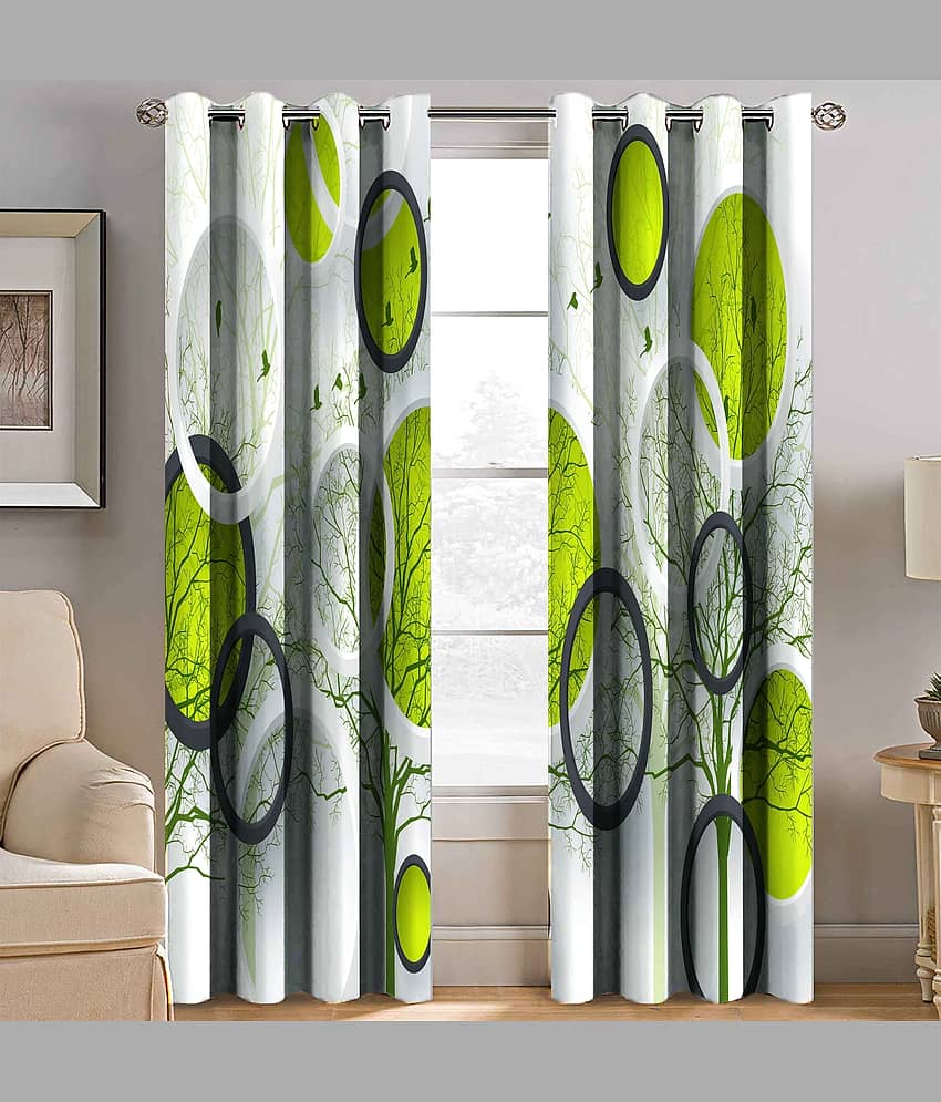 BELLA TRUE Floral Semi-Transparent Curtain 7 ft Pack of 2 Multi Color