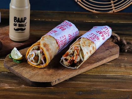 Chicken Seekh Roll With Butter Chicken Roll & 1 Cold Coffee