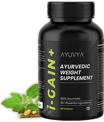 Ayuvya I-Gain+ Ayurvedic Weight Gainer Helps In Muscle Growth 90 Tablets