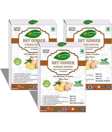 Kashvy Dry Ginger Powder 600 Gm Pack of 3