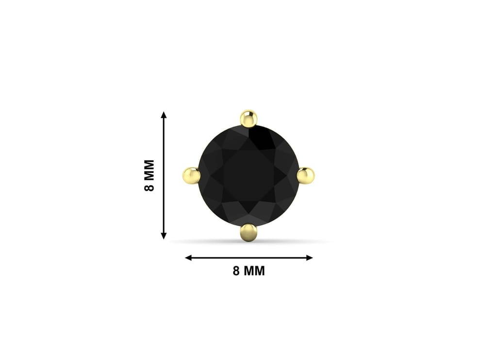 Black Round Solitaire Men's Ear Stud (1 Pc Only)