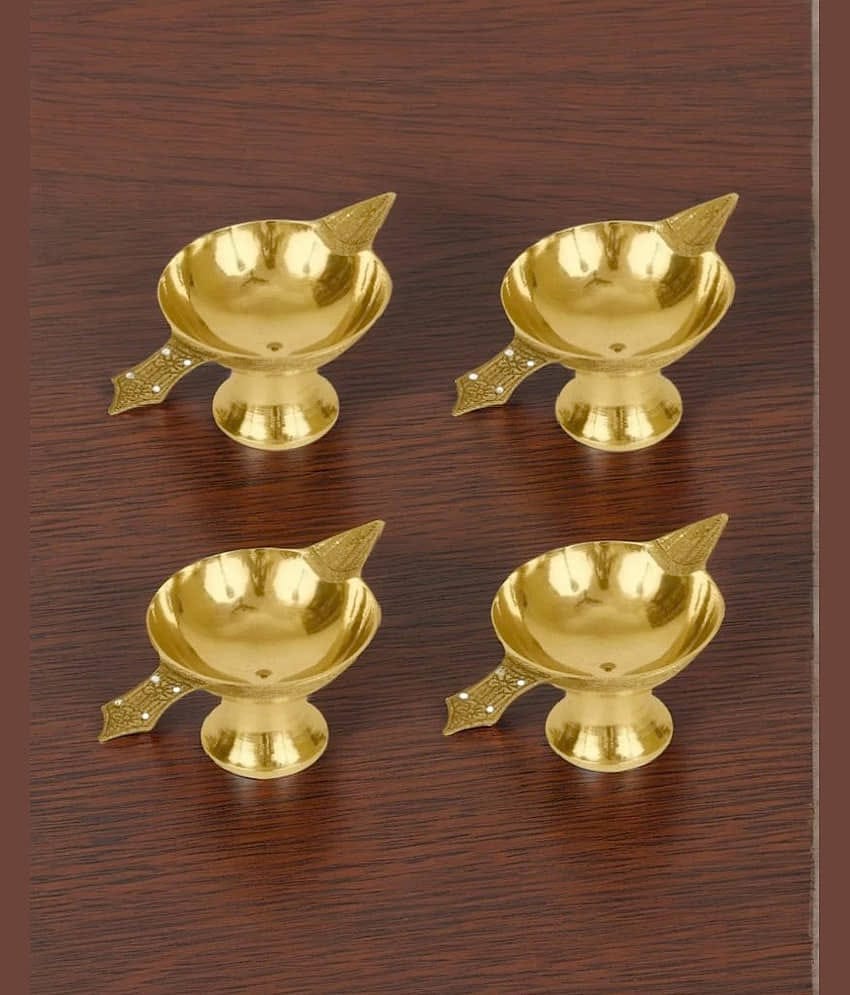 Spherulemuster Brass Table Diya - Pack of 4