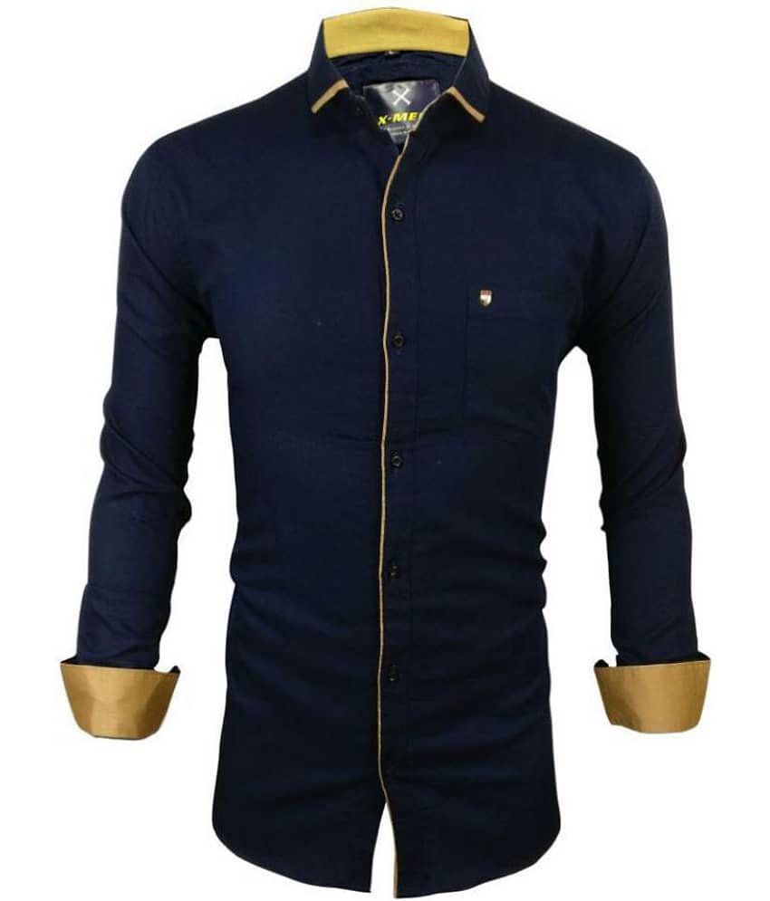 X-men 100 Percent Cotton Blue Solids Shirt