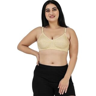 Women Printed  Medium  Coverage Non Padded  Bra(Skin)