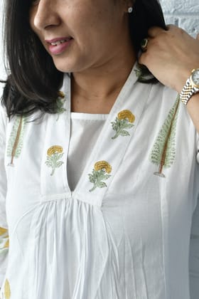 Marigold and Cypress Kurta Dress