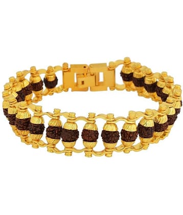 PAYSTORE Gold Plated Beaded Rudraksha Bracelet for Men