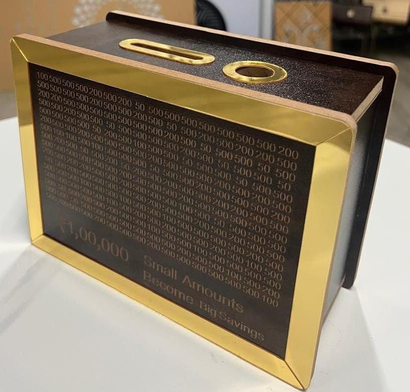 Wooden Money/Piggy Bank, Money Box,with Carved Design for Kids/Children, Savings Challenge Box, Cashbox,Cash Vault Wooden Savings Box, Wooden Coin Piggy Bank,Money Save Box Smash,Money Saver,Coin Box