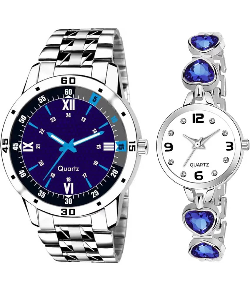 EEWHI Silver Stainless Steel Analog Couple's Watch