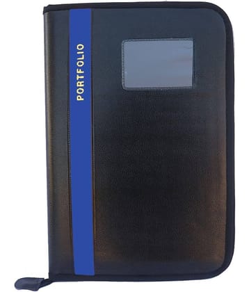 Kopila PORTFOLIO File Folder,Faux Leather  Professional Look, 20 leafs,Certificate, Documents Holder FS/A4 Size (Set Of 1, Blue)