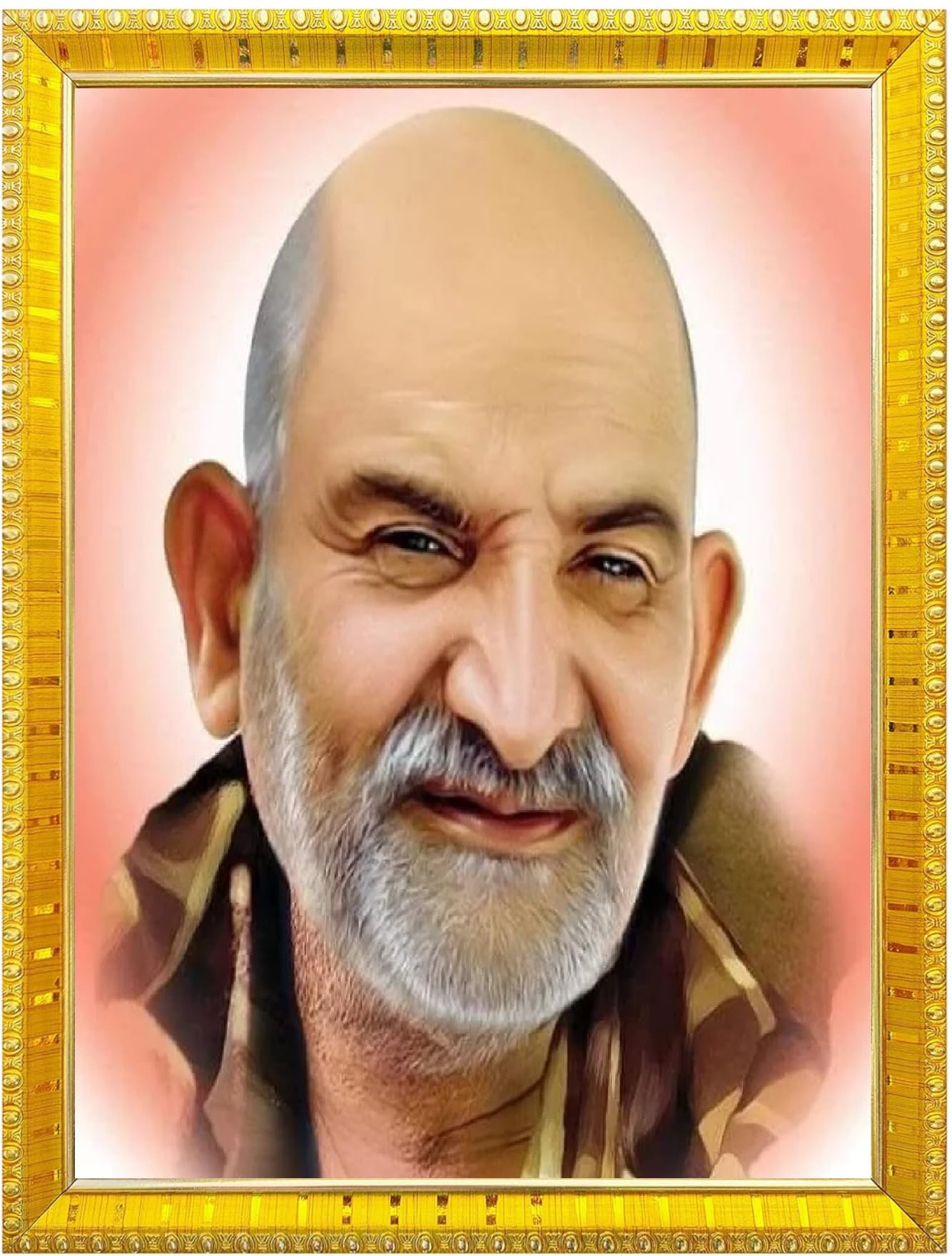 NOKKES Neem Karoli Baba Neev Karori baba Photo Frames Religious Photo frame 5X7 Inch Photo Frame_W33