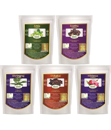 Biotic Amla, Reetha, Bhring raj, Shikakai and Hibiscus Powder (50g Each) 250 gm