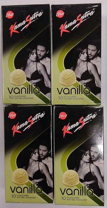 KAMA SUTRA Vanilla 10 Flavoured Dotted Condoms (Pack of 4)