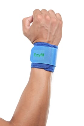 Ezyfit WRIST STRAP I WRIST SUPPORT BRACE I PAIN RELIEF I FREE SIZE I SPORTS MEN I EXERCISE I COLOR - BLUE