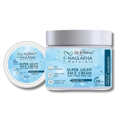 Naulakha Naturals Super Light Face Cream 75 Gm  Hydrating Daily Moisturizer with Aloe Vera, Jojoba Oil & Vitamin E for All Skin Types | Non-Greasy, Cruelty-Free, Natural Skincare, Paraben Free