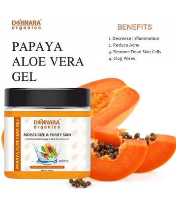 Donnara Organics Papaya & Aloe Vera Face Gel For Daily Skincare Pack of 1 of 100 Grams