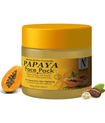 NutriGlow NATURAL'S Advanced Pro Formula Papaya Face pack, Clay Based, Skin Lightening For Dry & Oily Skin, 100g