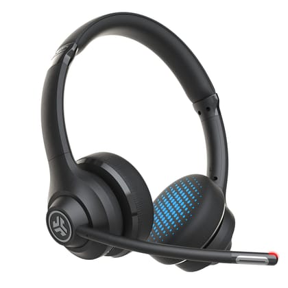JLab Go Work Wireless On Ear Headsets with Microphone - 45+ Playtime PC Bluetooth Headset and Multipoint Connect to Laptop Computer and Mobile - Wired or Wireless Headphones with Microphone Black / Air