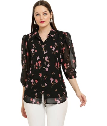 FASHJONS 360 Women's Georgette Tunic ( Black )