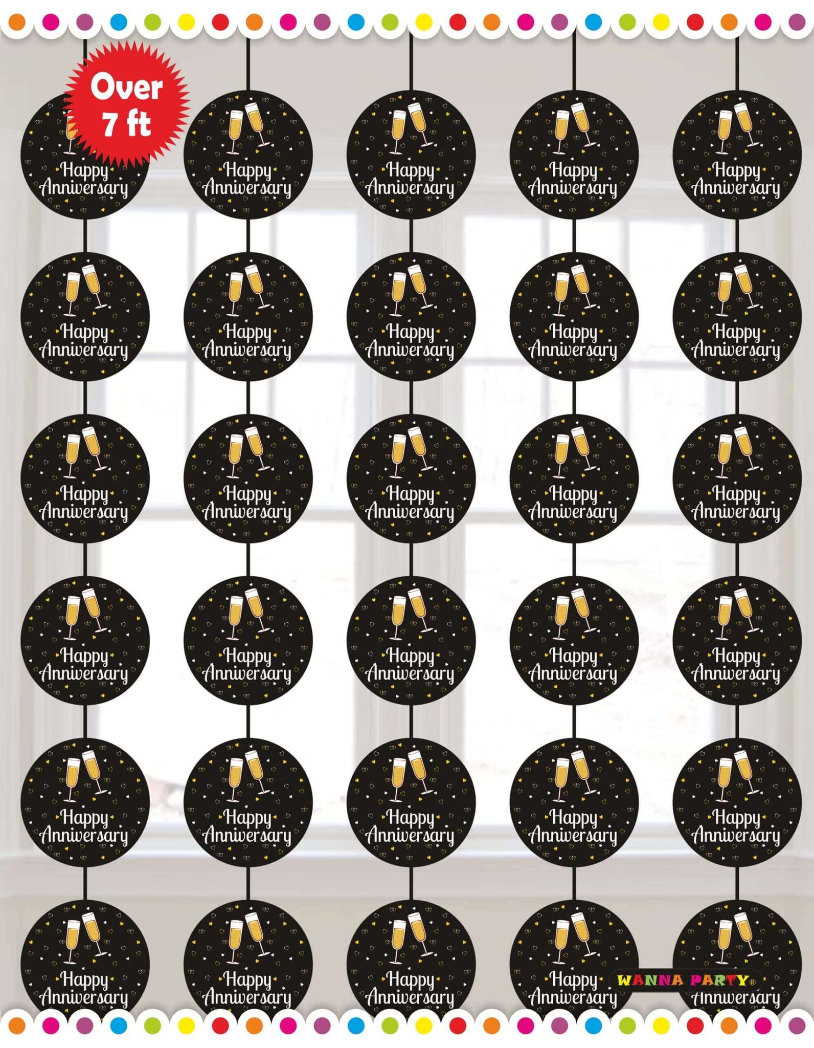 Happy Anniversary String Decoration - 6PC