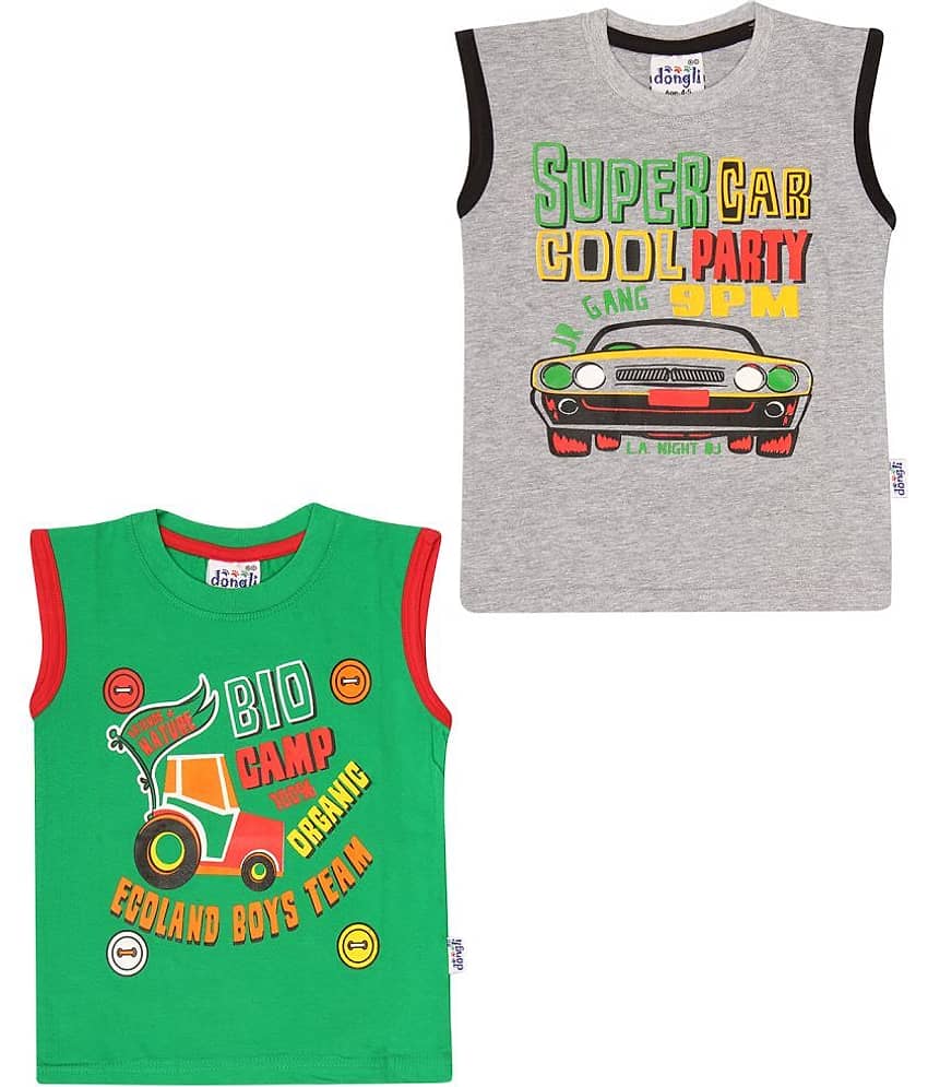 Dongli Pack of 2 Boys Cotton T-Shirt & Shorts Set ( Multicolor )