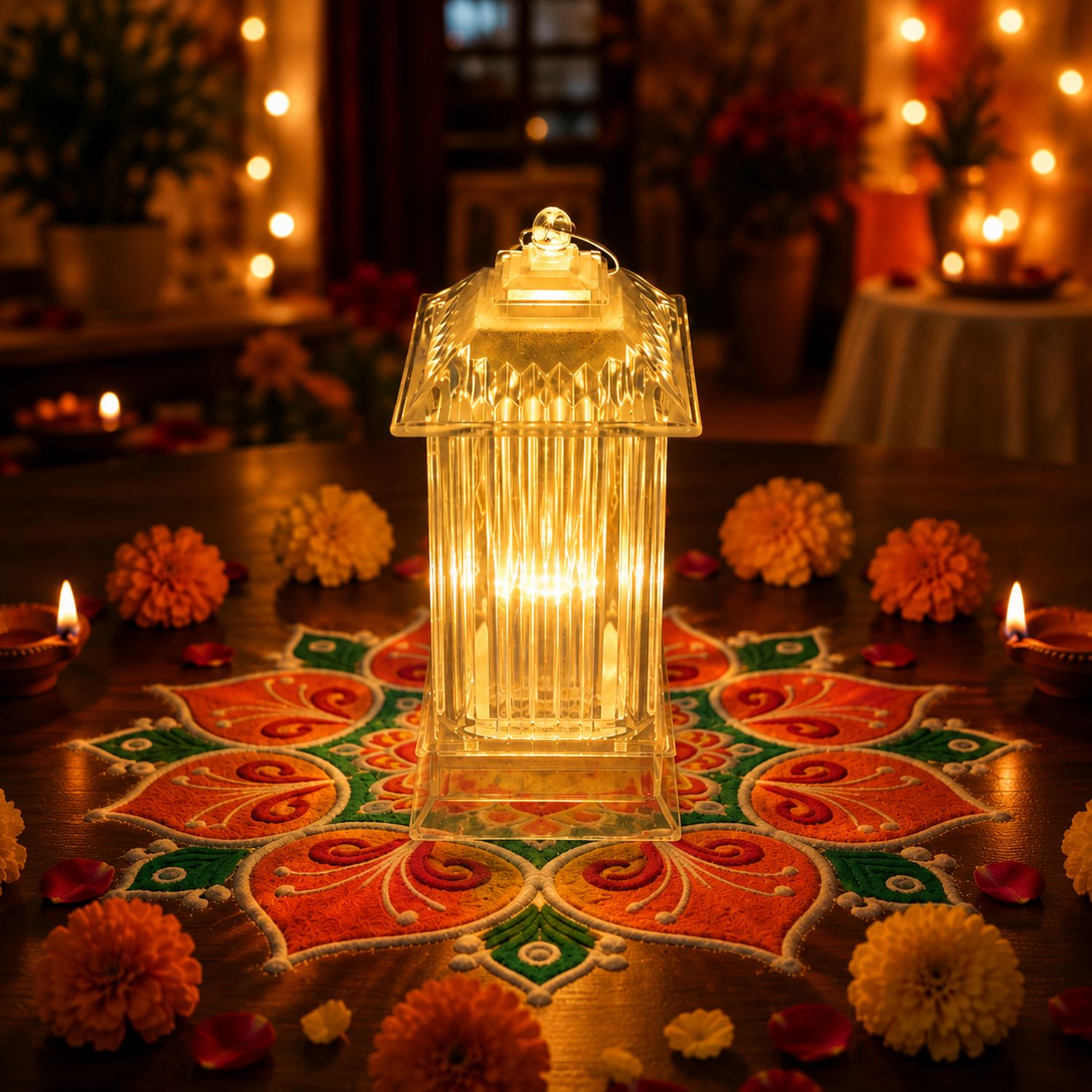 LED Crystal Lamp – Festive Flickering Candle Decor | Tidy Table