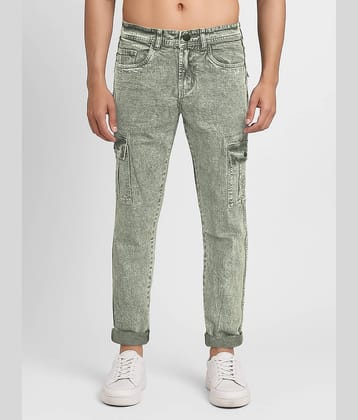 plounge Clean Look Men's Jeans - Green ( Pack of 1 )