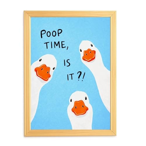Funny Quotes & Cute Animal Art Prints | Quirky Toilet Signs & Guest Bath Decorations | Minimalist Black & White