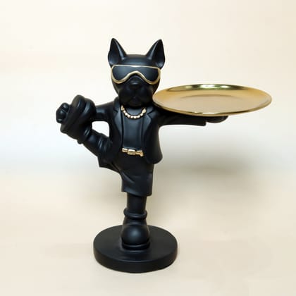 Playful Urban Dog Figurine-BLACK