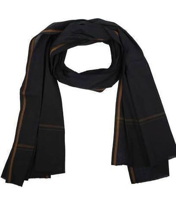 Mk weaves Black Cotton Men's Scarves ( Pack of 1 )