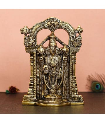 eCraftIndia Gold-Toned Handcrafted Lord Balaji Idol Decorative Showpiece