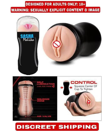 KAMAHOUSE SASHA MALIKA MALE POCKET PUSSY MASTURBATOR CUP WITH FREE LUBE-U.S.A