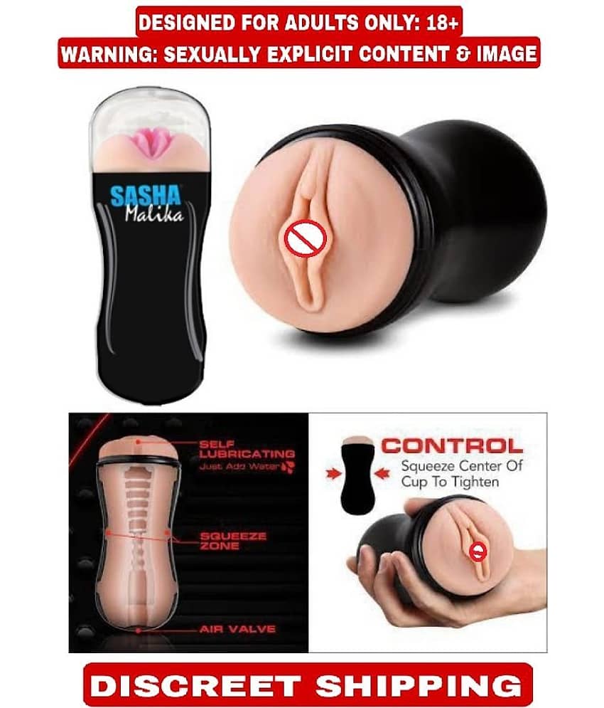 KAMAHOUSE SASHA MALIKA MALE POCKET PUSSY MASTURBATOR CUP WITH FREE LUBE-U.S.A