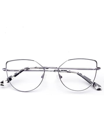 YourSpex - Silver Cat Eye Eyeglass Frame ( Pack of 1 )