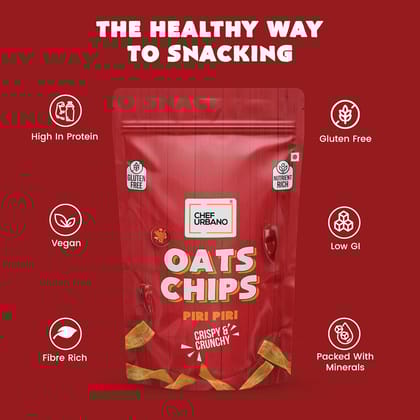 Chef Urbano Chips Oats Piri Piri Pouch 85 Gms (MRP: Rs. 149/-)