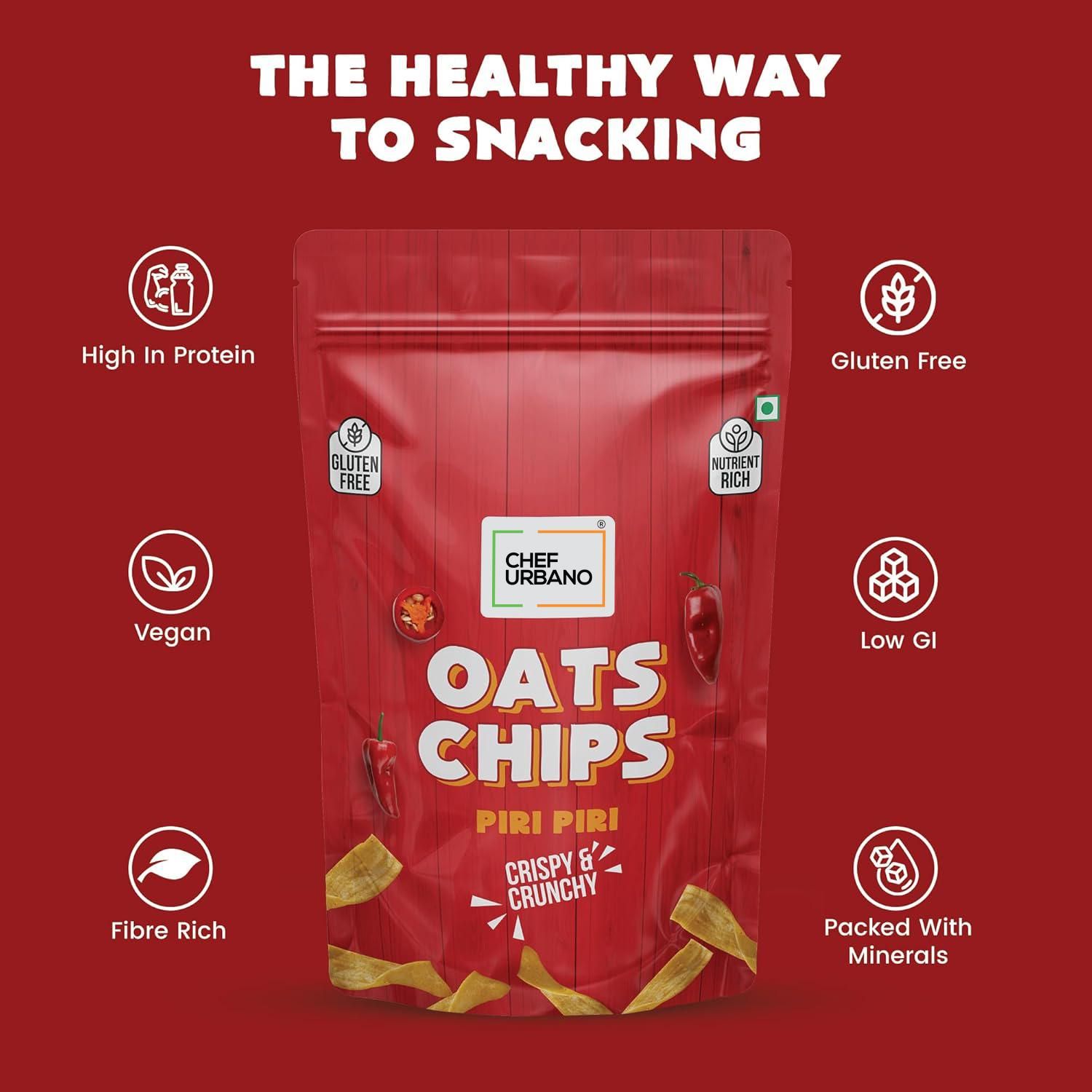 Chef Urbano Chips Oats Piri Piri Pouch 85 Gms (MRP: Rs. 149/-)
