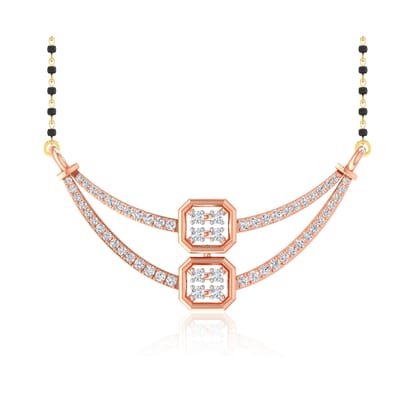 Senco Gold Delicate Delight Diamond Mangalsutra (1.9 gram / 0.26 Ct / HI-SI / 18K Rose Gold)