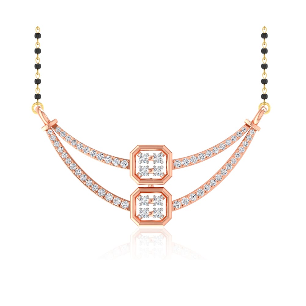 Senco Gold Delicate Delight Diamond Mangalsutra (1.9 gram / 0.26 Ct / HI-SI / 18K Rose Gold)