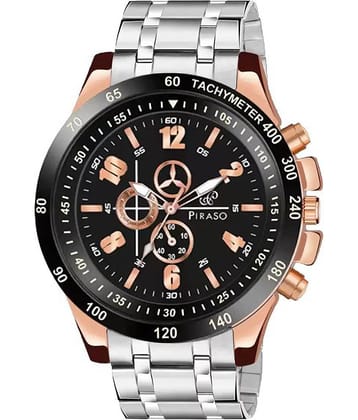 PIRASO Silver Stainless Steel Analog Men's Watch