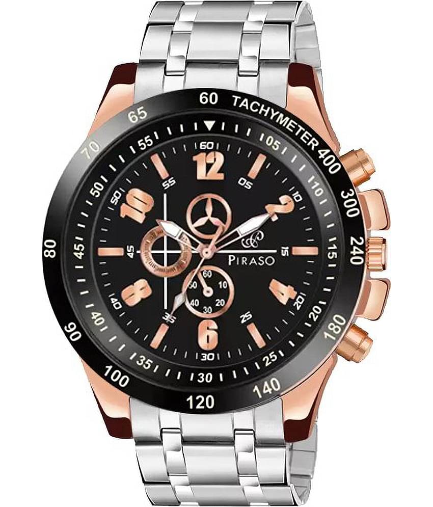 PIRASO Silver Stainless Steel Analog Men's Watch