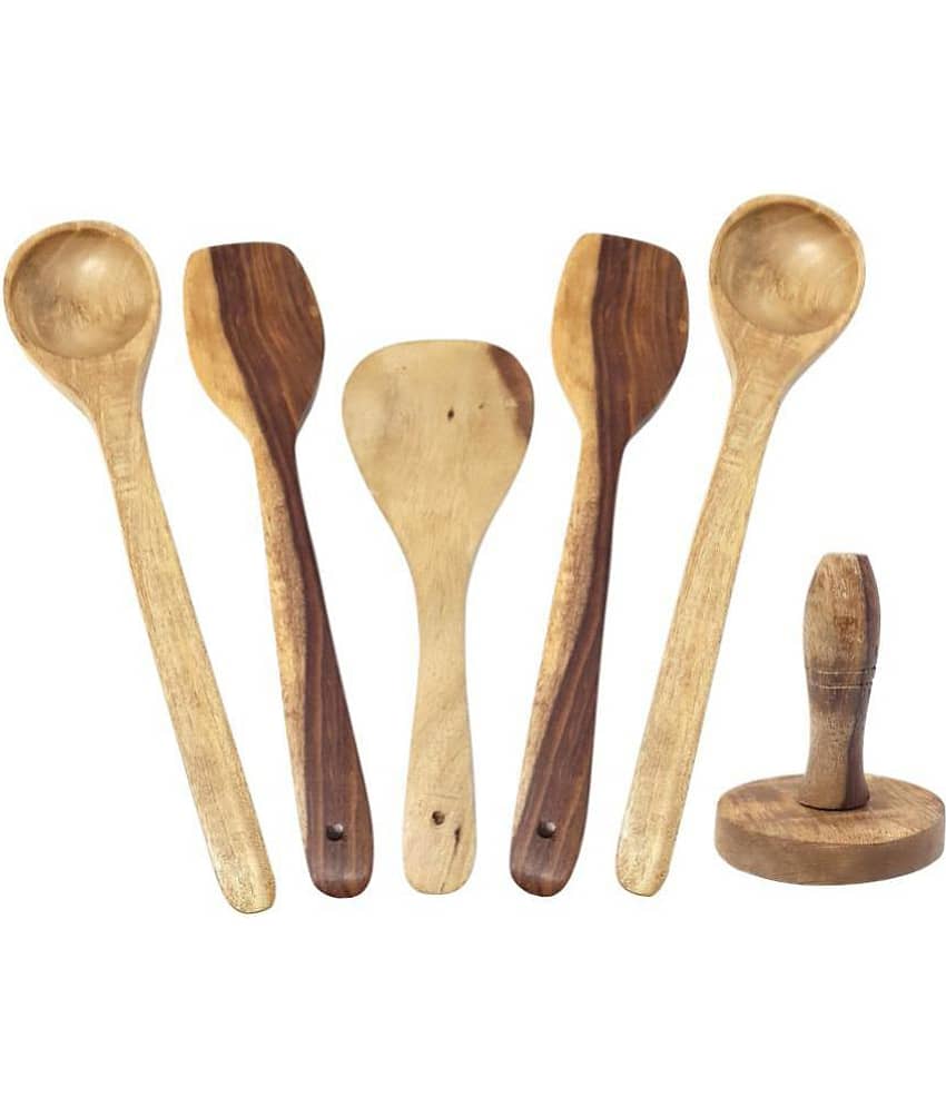 Buzykart - Brown Wood Lifting Spatula ( Pack of 6 )