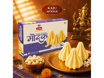 Lal Sweets Kaju Modak 200g, Ganesha Chaturthi Special, Traditional Indian Sweets 