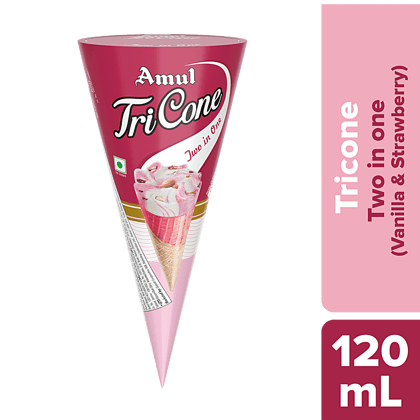 Amul Ice Cream - Tricone, Two In One, 120 Ml