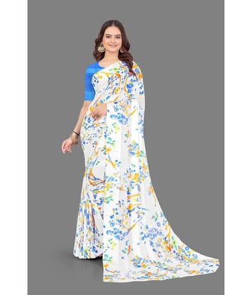 Sanjana Silks Georgette Printed Saree With Unstitched Blouse Piece ( Pink )