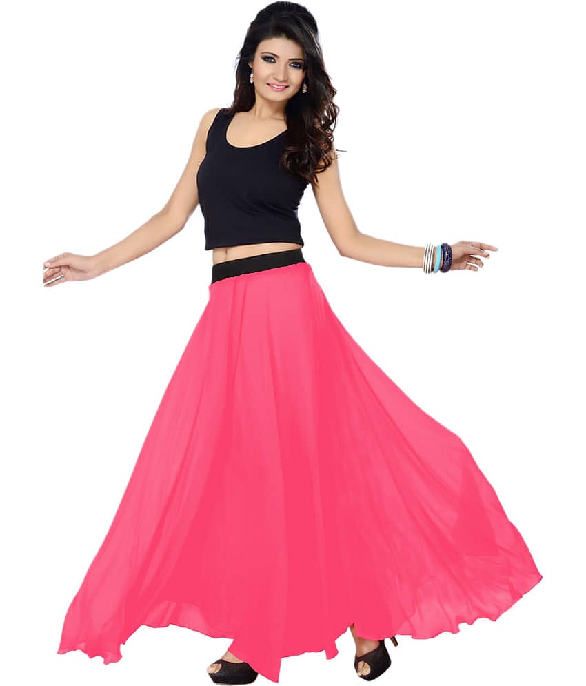 Sttoffa Georgette A-Line Skirt - Pink