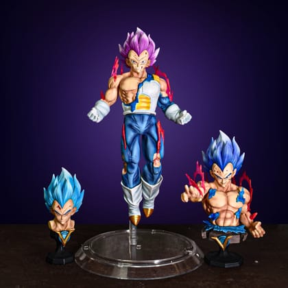 PRINCE VEGETA PREMIUM COLLECTIBLE ACTION FIGURE WITH REPLACEABLE HEADS AND BODIES - DRAGON BALL Z