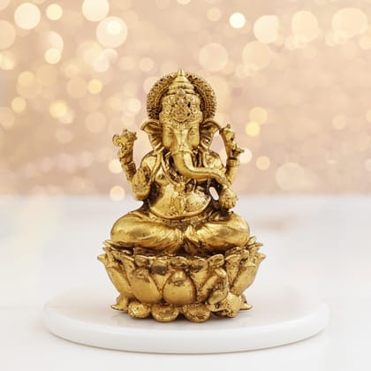 Handcrafted Brass Ganesh God Idol for Puja, Vastu & Decor, Height : 1.5 Inch (BSMAS1870 G)