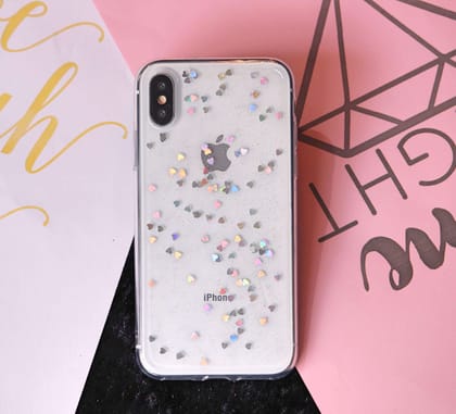 Bling Glitter Hearts Case-iPhone XS Max
