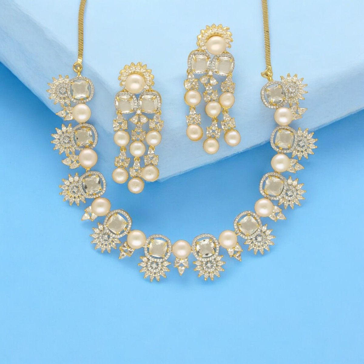 Sri Jagdamba Pearls  Imperial Princess Pearl Set For Women Girls