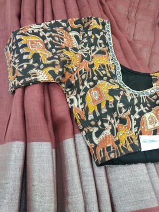 AWESOME LINEN COTTON PRINTED SAREE - 2086